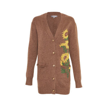 Needlepoint Knit Sunflower Cardigan