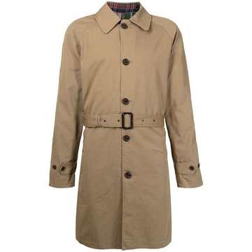 belted cotton trench coat