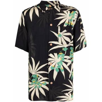 foliage-print shortsleeved shirt