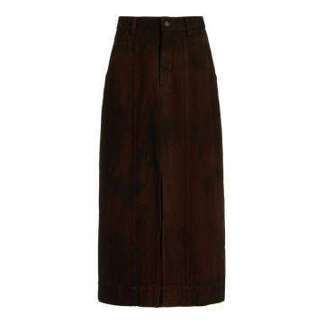 Nakita Distressed Denim Midi Skirt