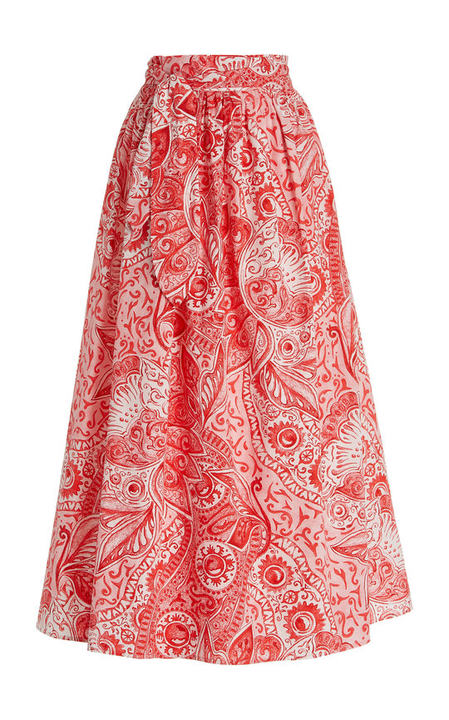 Katrine Printed Organic Cotton Maxi Skirt展示图