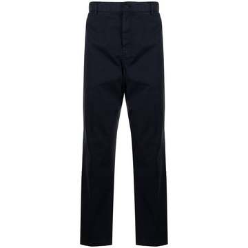 straight-leg gabardine trousers