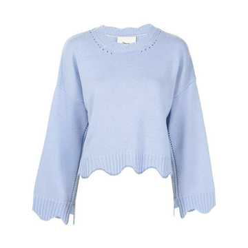 scallop trim crop jumper