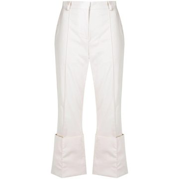 fold-front straight trousers