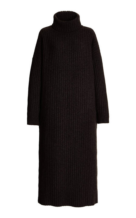 Enzo Ribbed Wool-Cashmere Turtleneck Dress展示图