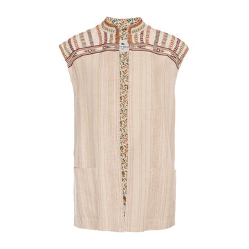 Striped Linen-Silk Vest