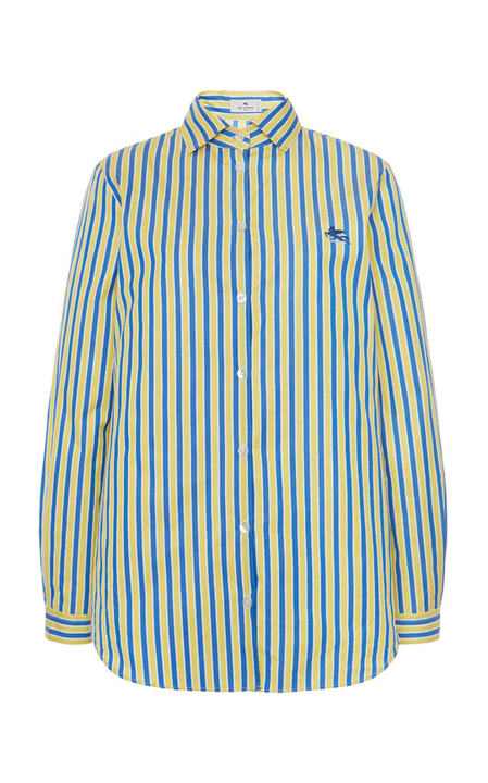 Striped Cotton Button-Down Shirt展示图