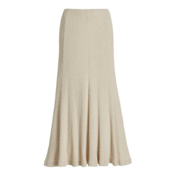 Meda Ribbed Cotton-Knit Midi Skirt