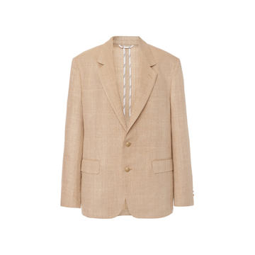 Notched Linen-Silk Blazer