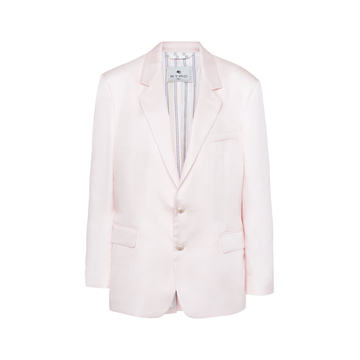 Notched Silk Blazer