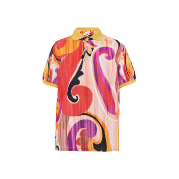 Printed Jersey Polo Top