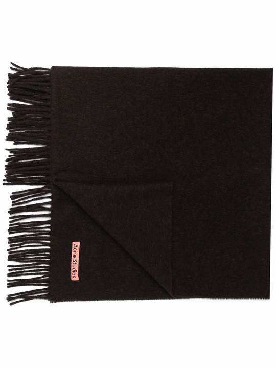 oversized fringed wool scarf展示图