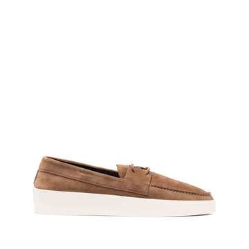 almond-toe lace-detail loafers