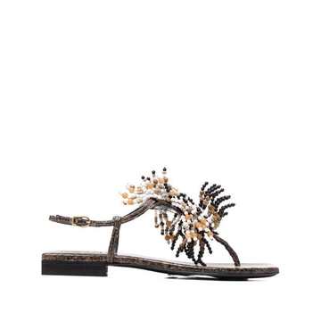 beaded flat sandals