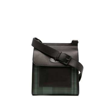 Antony tartan-checked grained leather shoulder bag