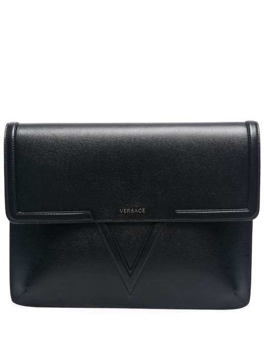 logo-plaque clutch bag展示图