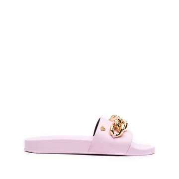 chain-embellished Medusa slides