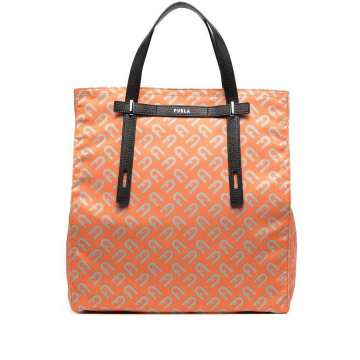 monogram-pattern tote bag