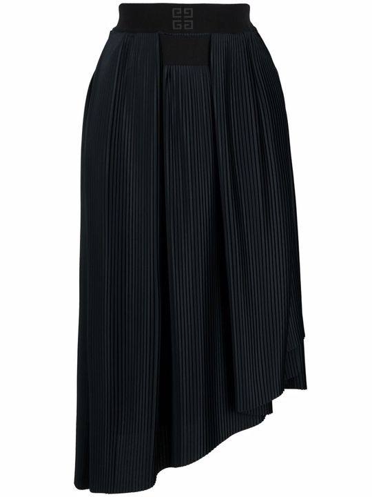 asymmetric pleated midi skirt展示图