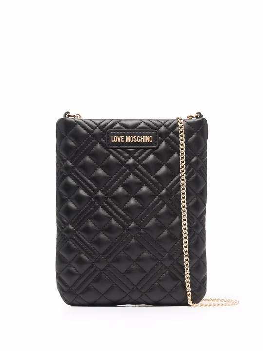 thin quilted faux-leather bag展示图