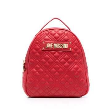 quilted faux-leather backpack