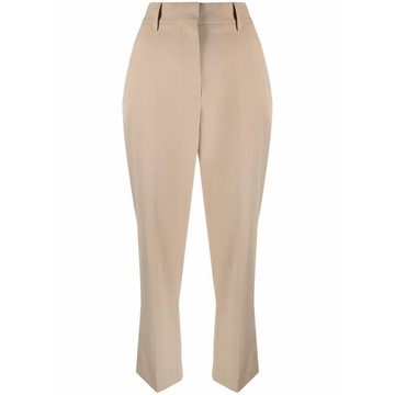 high-waisted cropped trousers