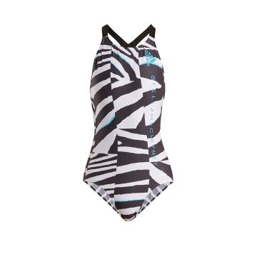 Train zebra-print swimsuit