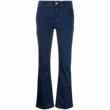 flared-cuff denim trousers