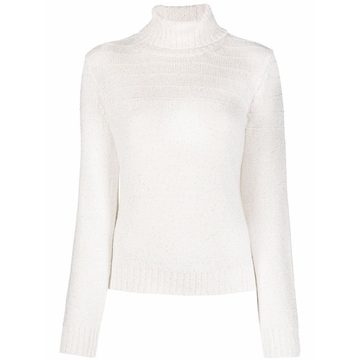 ribbed-trim roll-neck jumper