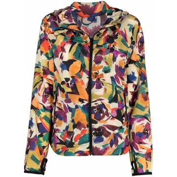 abstract print zip-up jacket