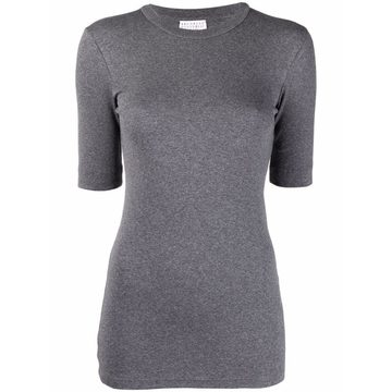 stretch-cotton round neck T-shirt