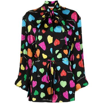 Archive Hearts-print blouse