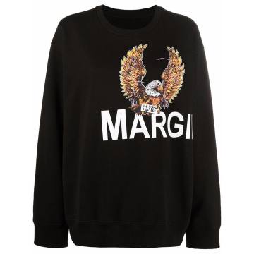 eagle-motif long-sleeved sweater