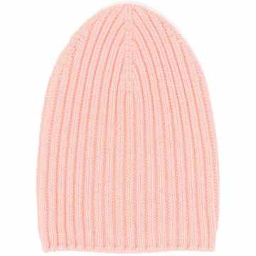 cashmere rib-knit beanie hat