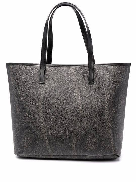 paisley-print leather tote bag展示图