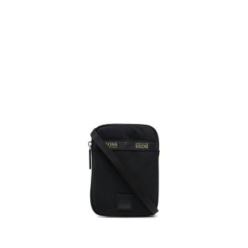 logo-patch zipped shoulder bag