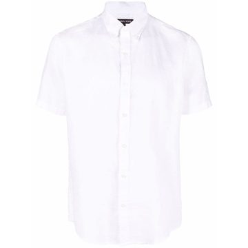 button-down short-sleeve linen shirt