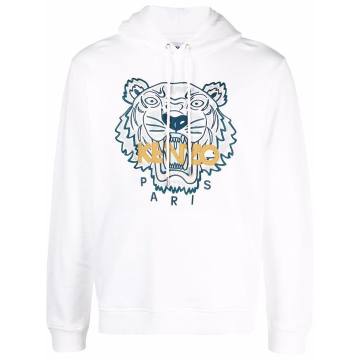 Tiger embroidered relaxed hoodie