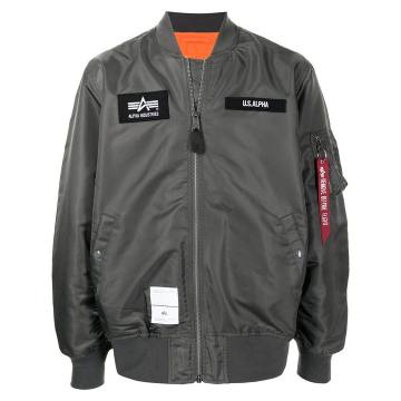 logo-patch bomber jacket