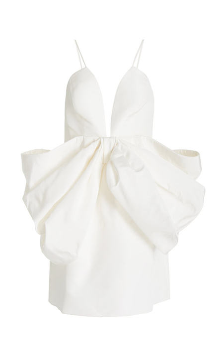 Exclusive Bow-Detailed Silk Faille Mini Dress展示图