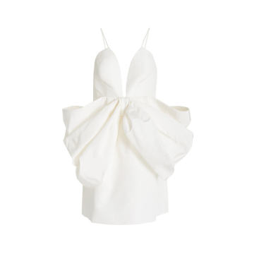 Exclusive Bow-Detailed Silk Faille Mini Dress