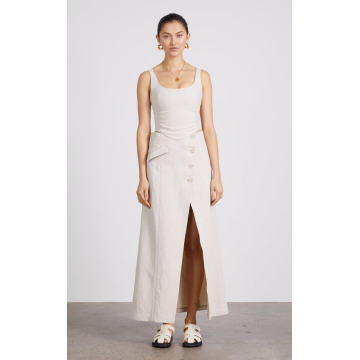Alina Cotton-Linen Maxi Skirt