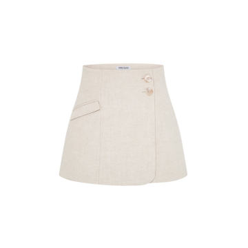 Jenna Cotton-Linen Mini Skirt