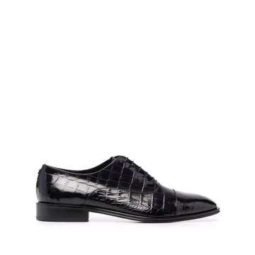 crocodile-embossed Oxford shoes