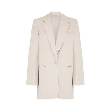 Gianna Notched Cotton-Linen Blazer