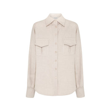 Stefano Cotton-Linen Utility Shirt