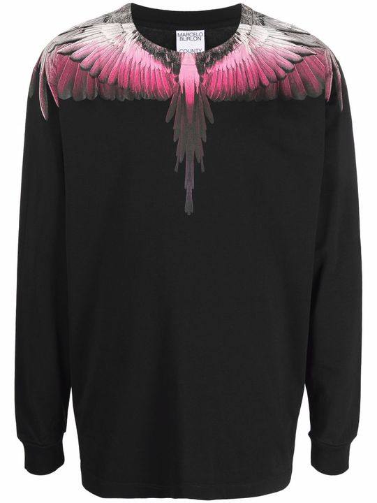 Wings-print cotton sweatshirt展示图