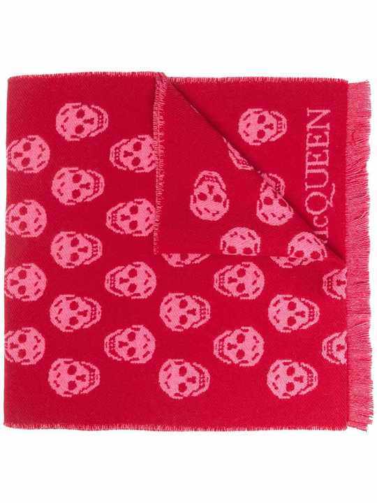 Skull logo embroidered scarf展示图