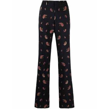 embroidered-design tailored trousers