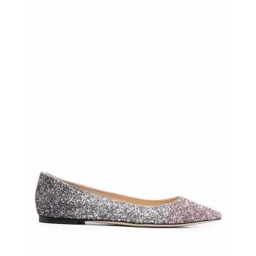 Romy glitter-effect ballerina shoes